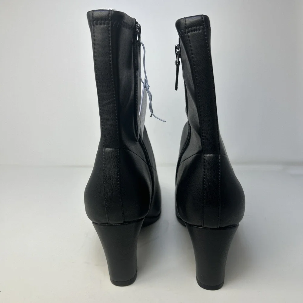 Aerosoles Miley Black Mid-Calf Ankle Booties Boots Size 9 Wide 9W NIB